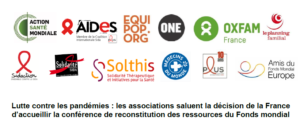 Communiqué de Presse : Lutte contre les pandémies : les associations saluent la décision de la France d'accueillir la conférence de reconstitution des ressources du Fonds mondial